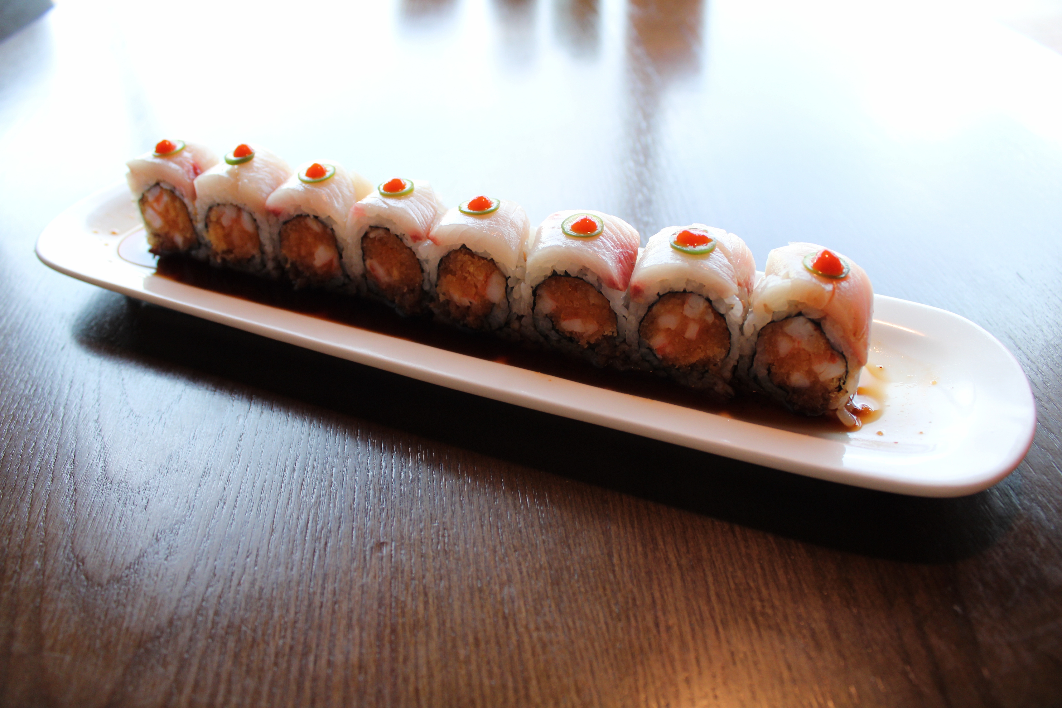 Order Fire Belle Roll(8pcs) food online from Sushi Snob store, Jacksonville on bringmethat.com