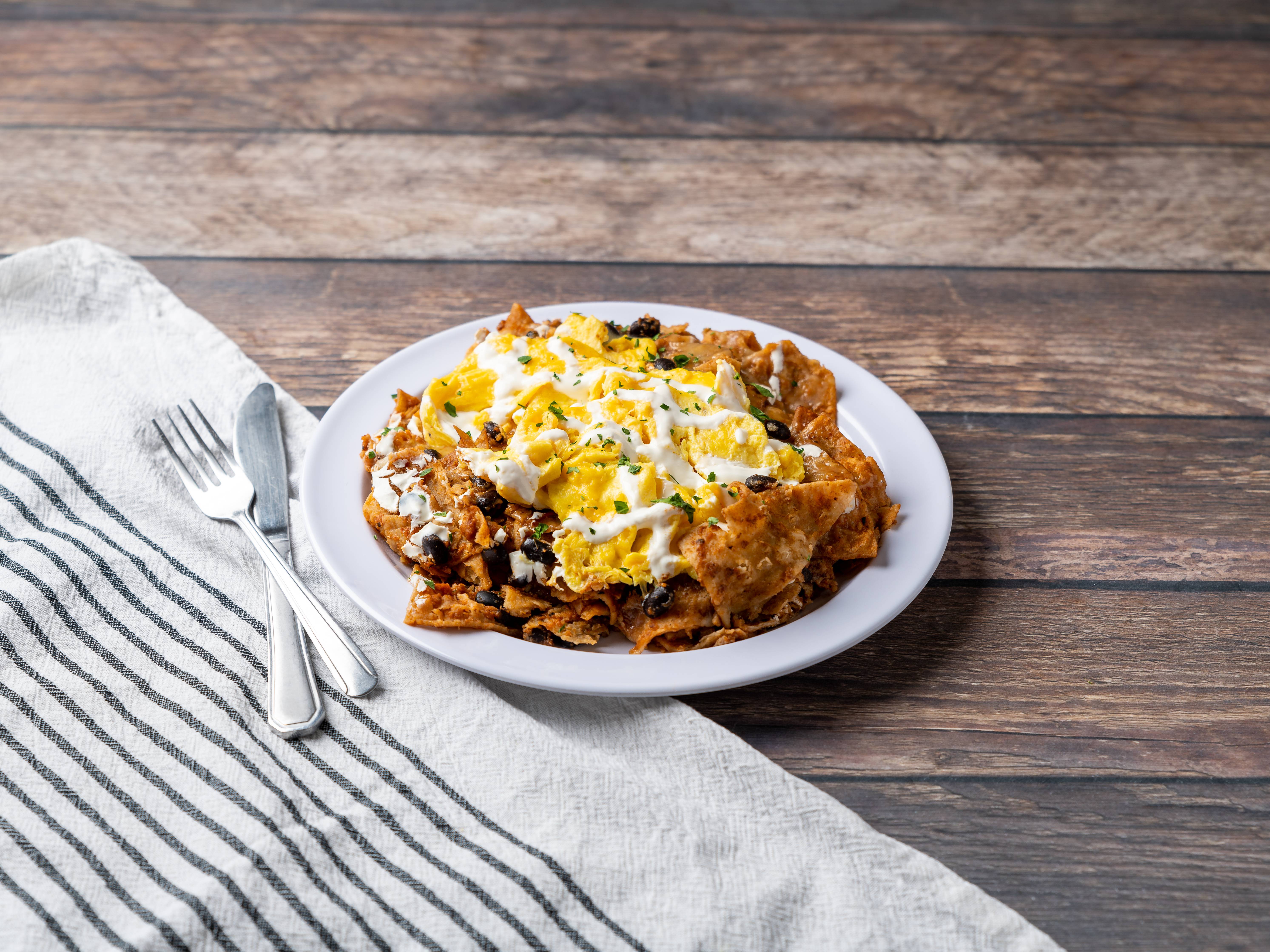 Order Breakfast Chilaquiles  food online from Jam and Honey store, Chicago on bringmethat.com