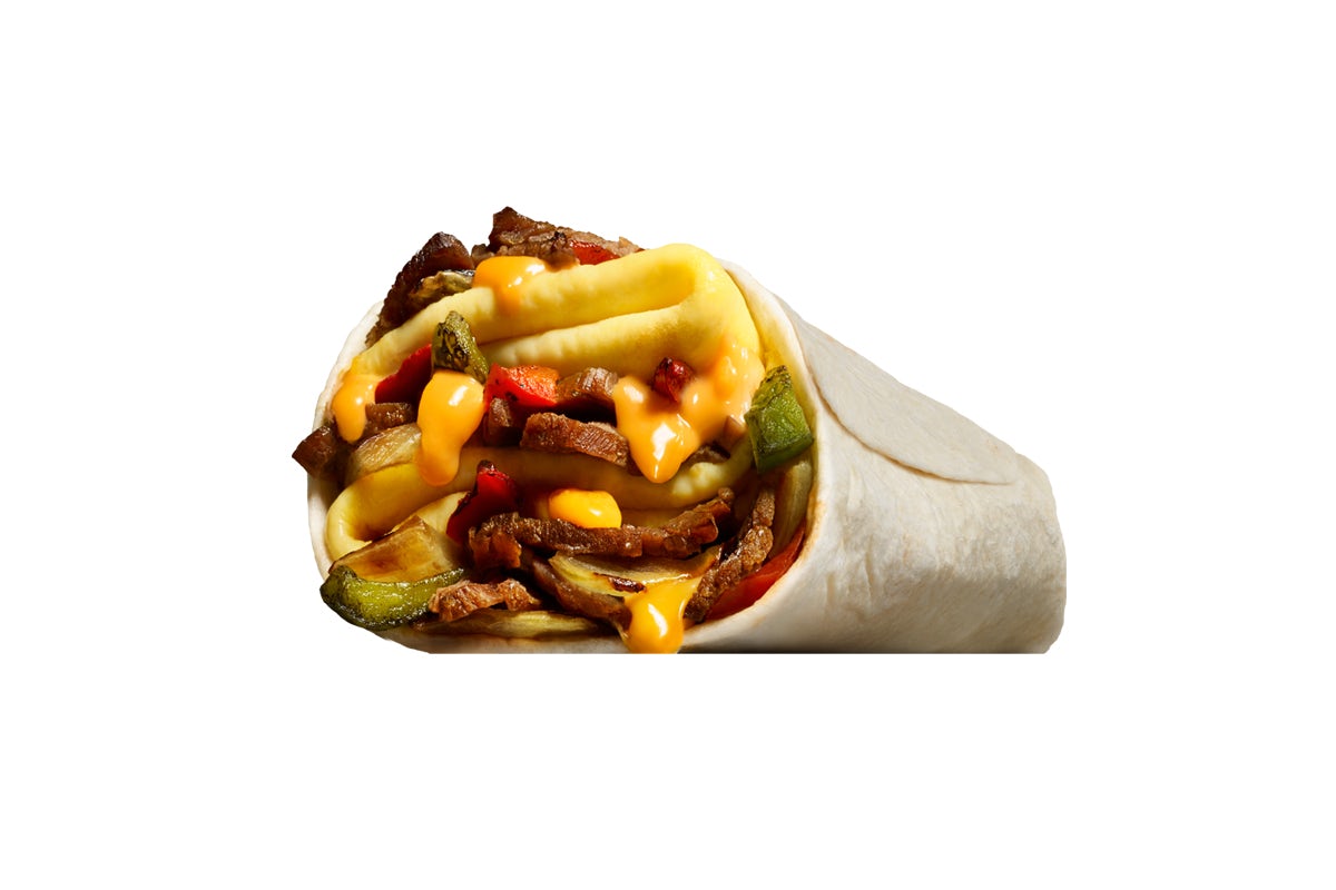Order Philly Cheesesteak Breakfast Burrito food online from Hardee's store, Canton on bringmethat.com