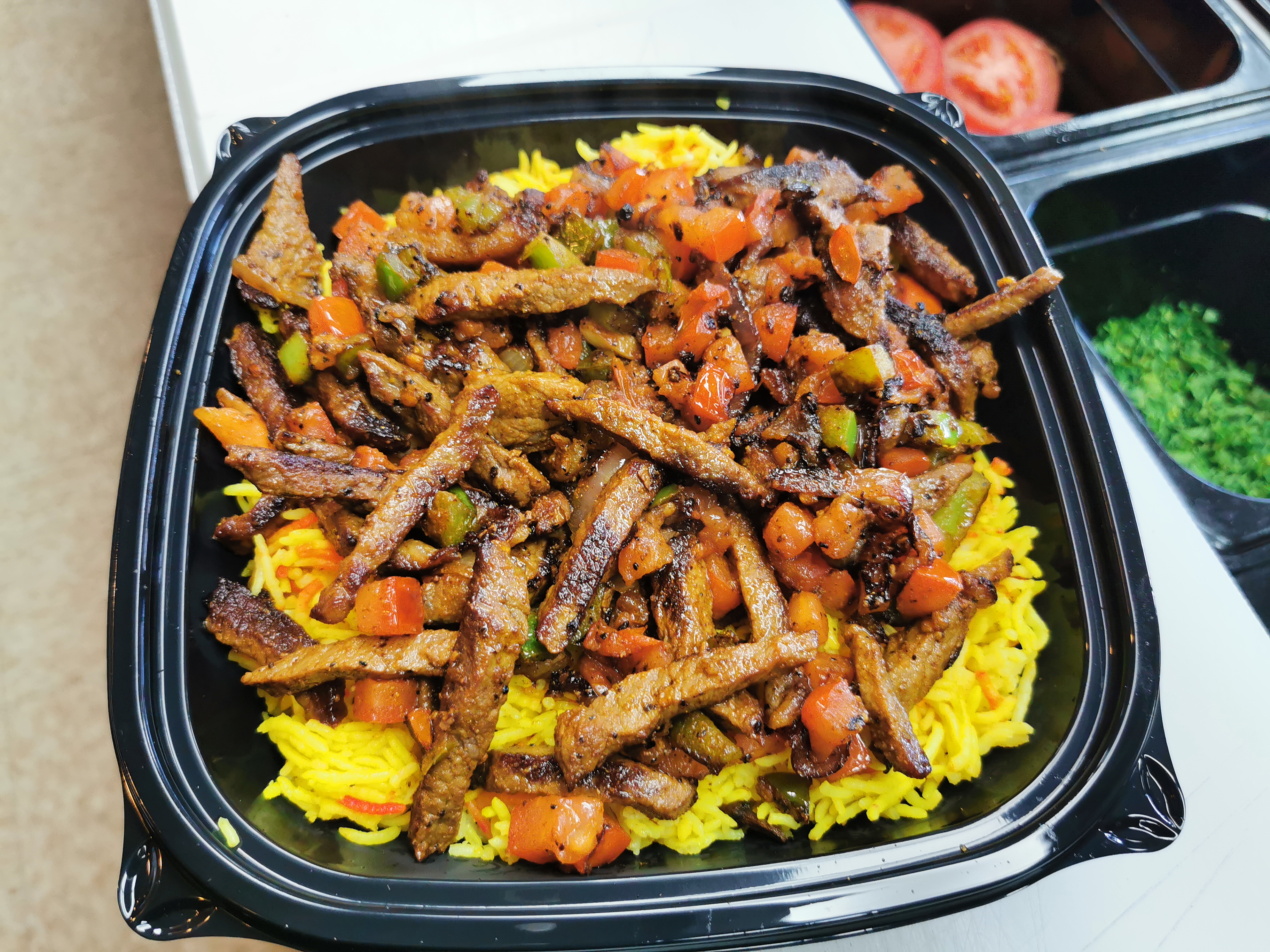 Order Sauteed Lamb Over Rice food online from Flame Grill store, Newark on bringmethat.com