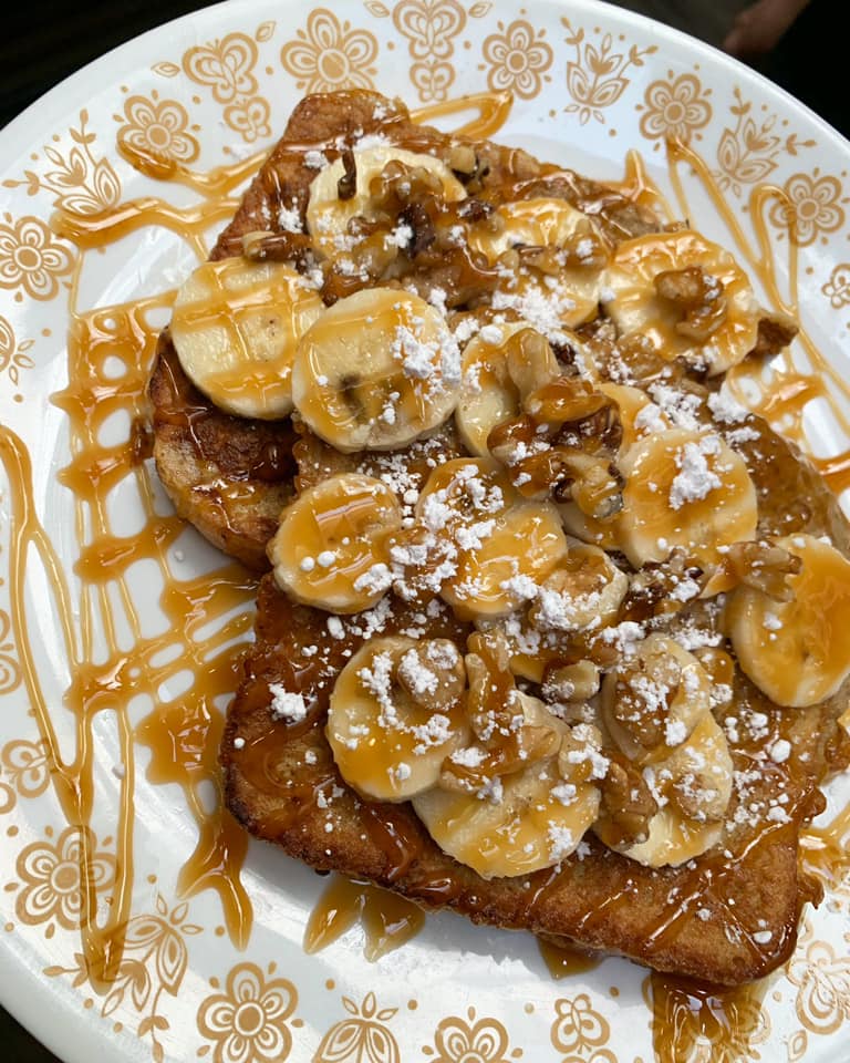 Order Caramel, Banana, Walnut French Toast food online from Pat Colonial Kitchen store, Newtown on bringmethat.com