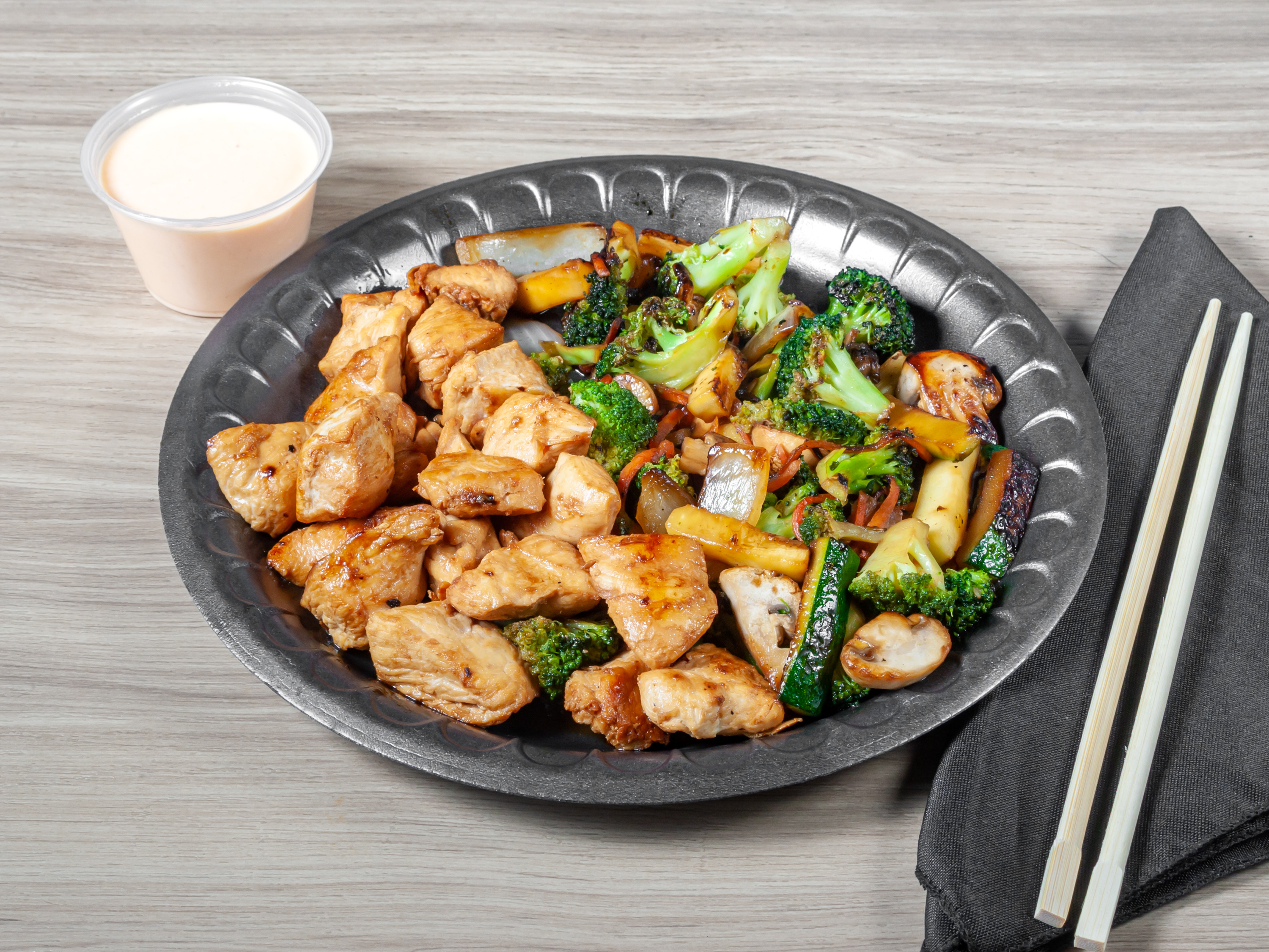 Order Chicken Low Carb Plate food online from Sake Express store, Belmont on bringmethat.com