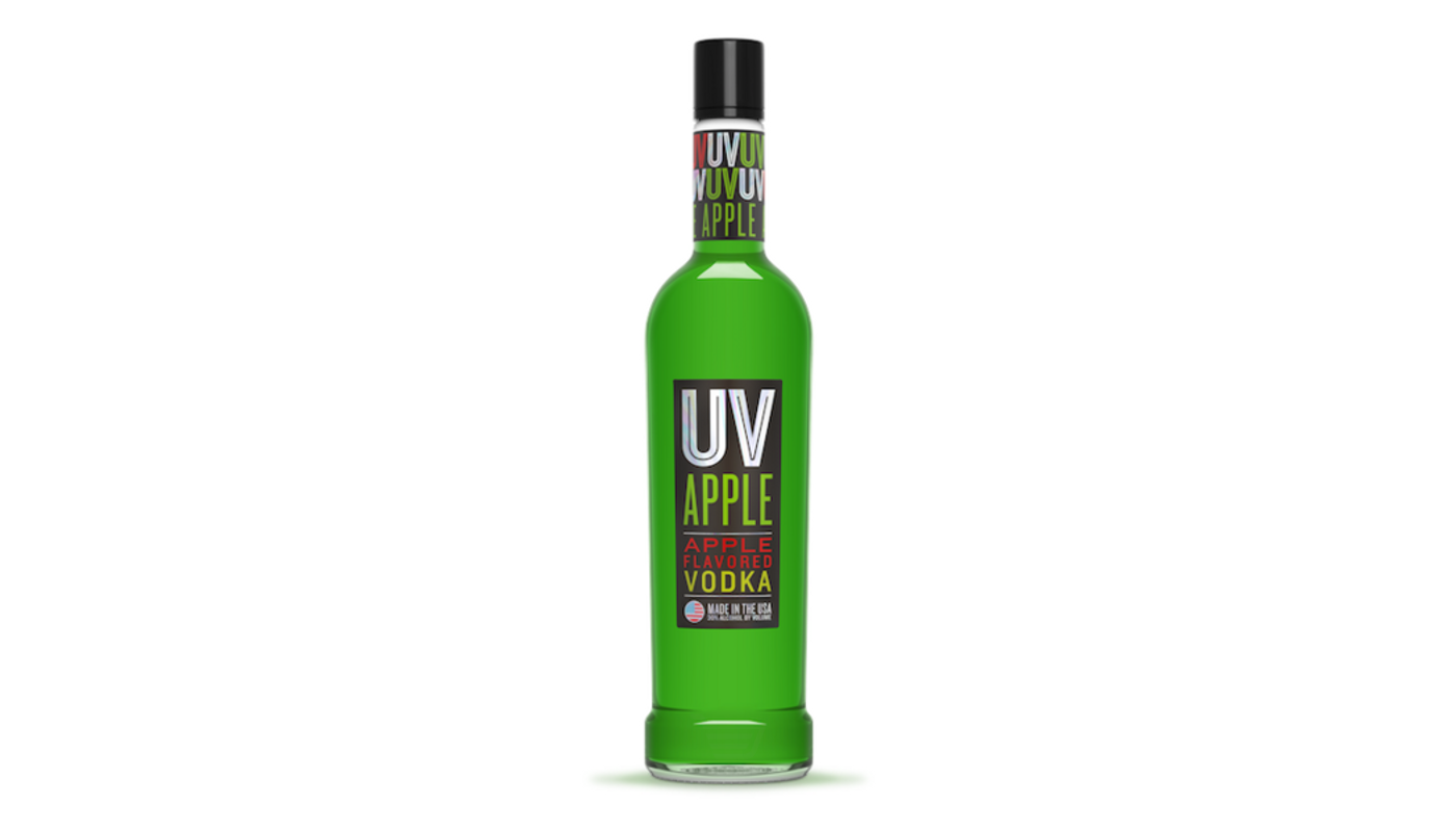 Order UV Green Apple Vodka 375mL food online from Oak Knoll Liquor store, Santa Maria on bringmethat.com