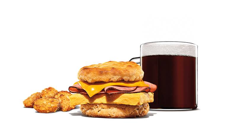 Order Ham, Egg & Cheese Biscuit Combo Medium food online from Burger King store, Rumford on bringmethat.com