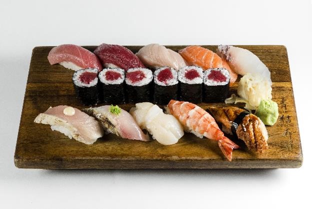 Order Sushi Deluxe Platter food online from Blue Ribbon Sushi Izakaya store, New York on bringmethat.com