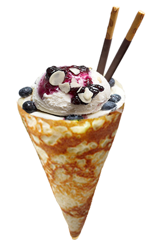 Order 9. Blueberry NY Cheesecake Crepe food online from T-Swirl Crepe store, Philadelphia on bringmethat.com
