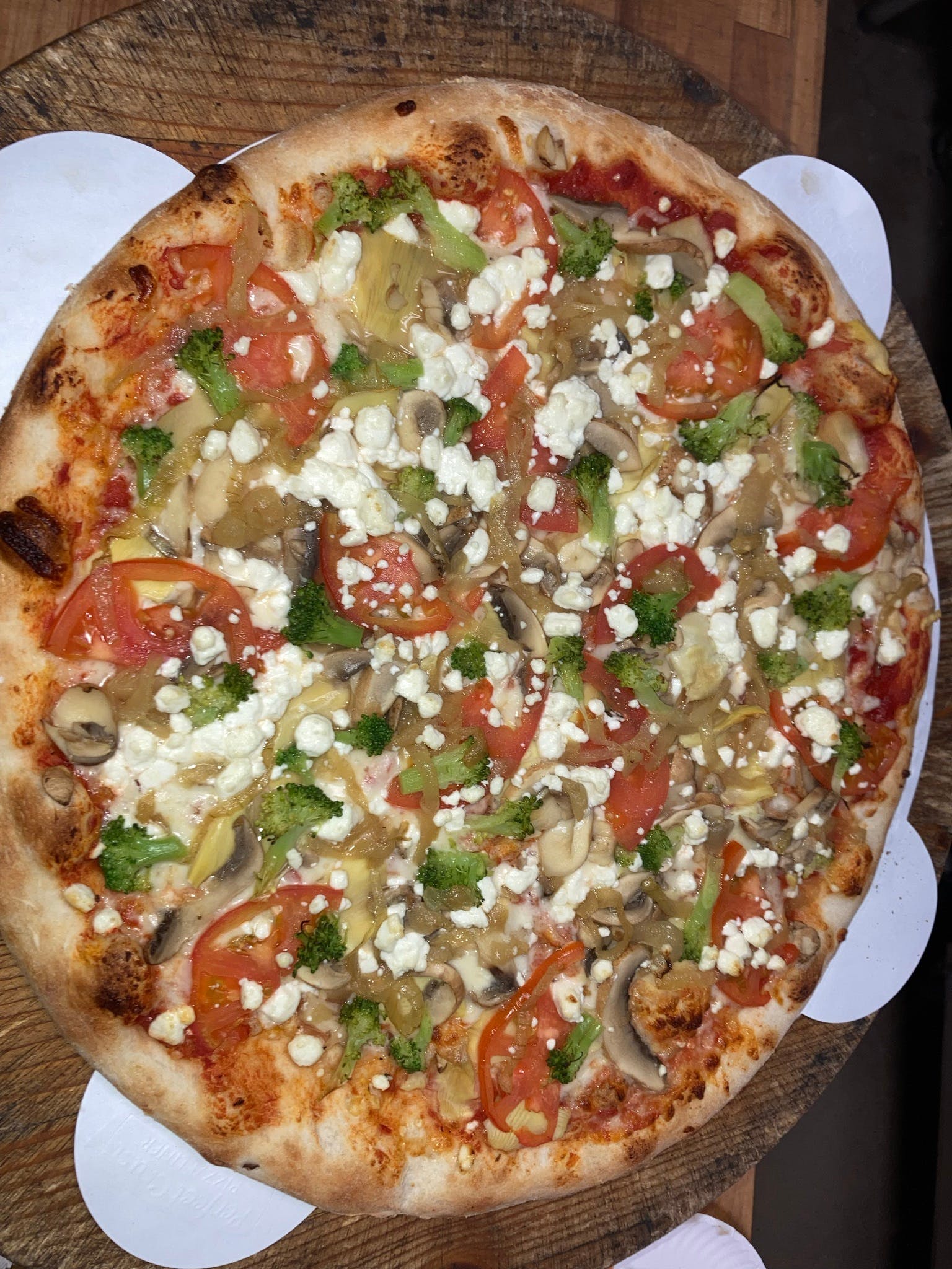 Order Herbivore Pizza - Small 12'' (4 Slices) food online from Rustic Pizza store, Sherborn on bringmethat.com