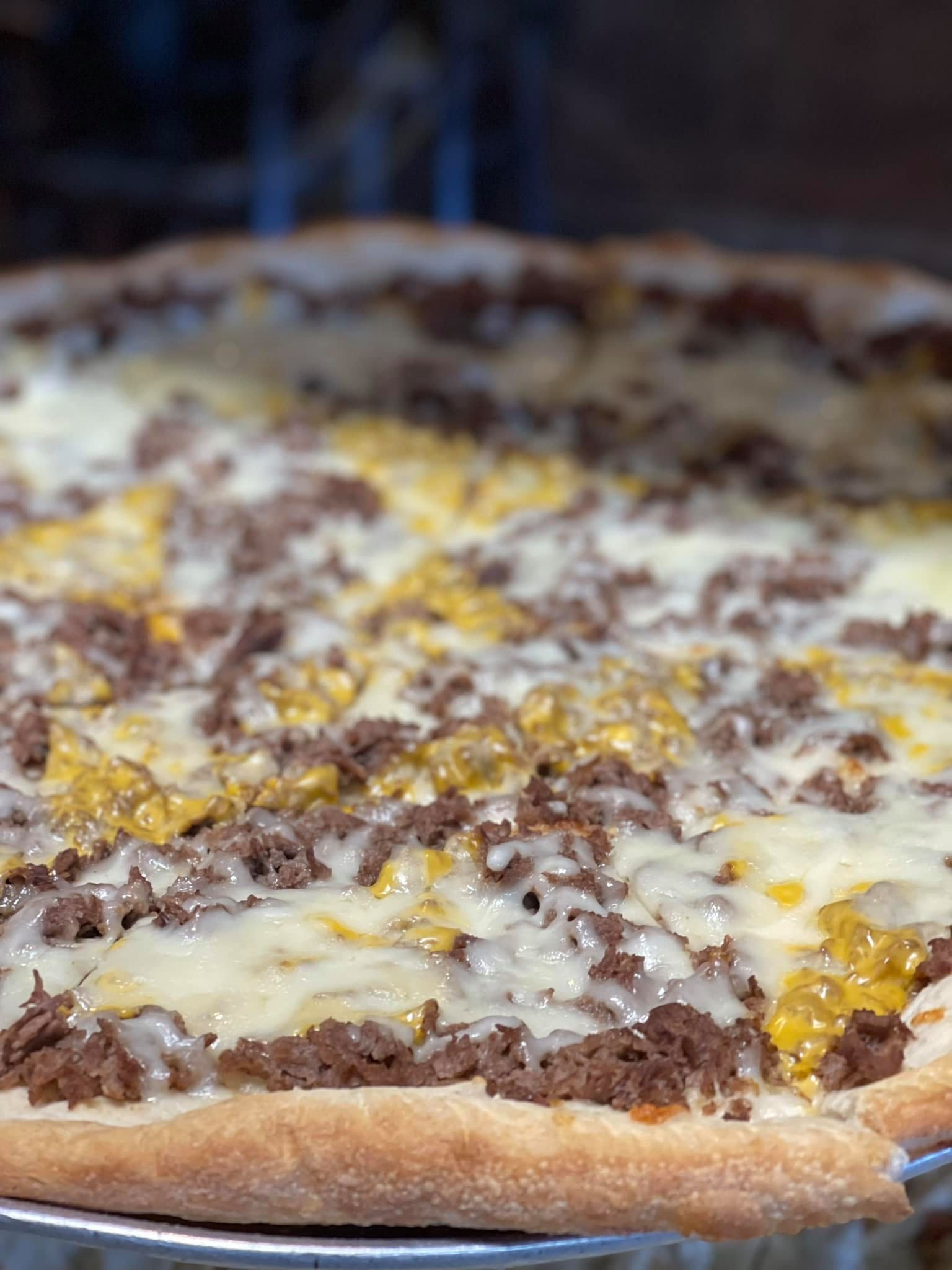 Order Cheesesteak White Pizza - Personal 12" food online from Tony's the Original Pasta House store, Toms River on bringmethat.com