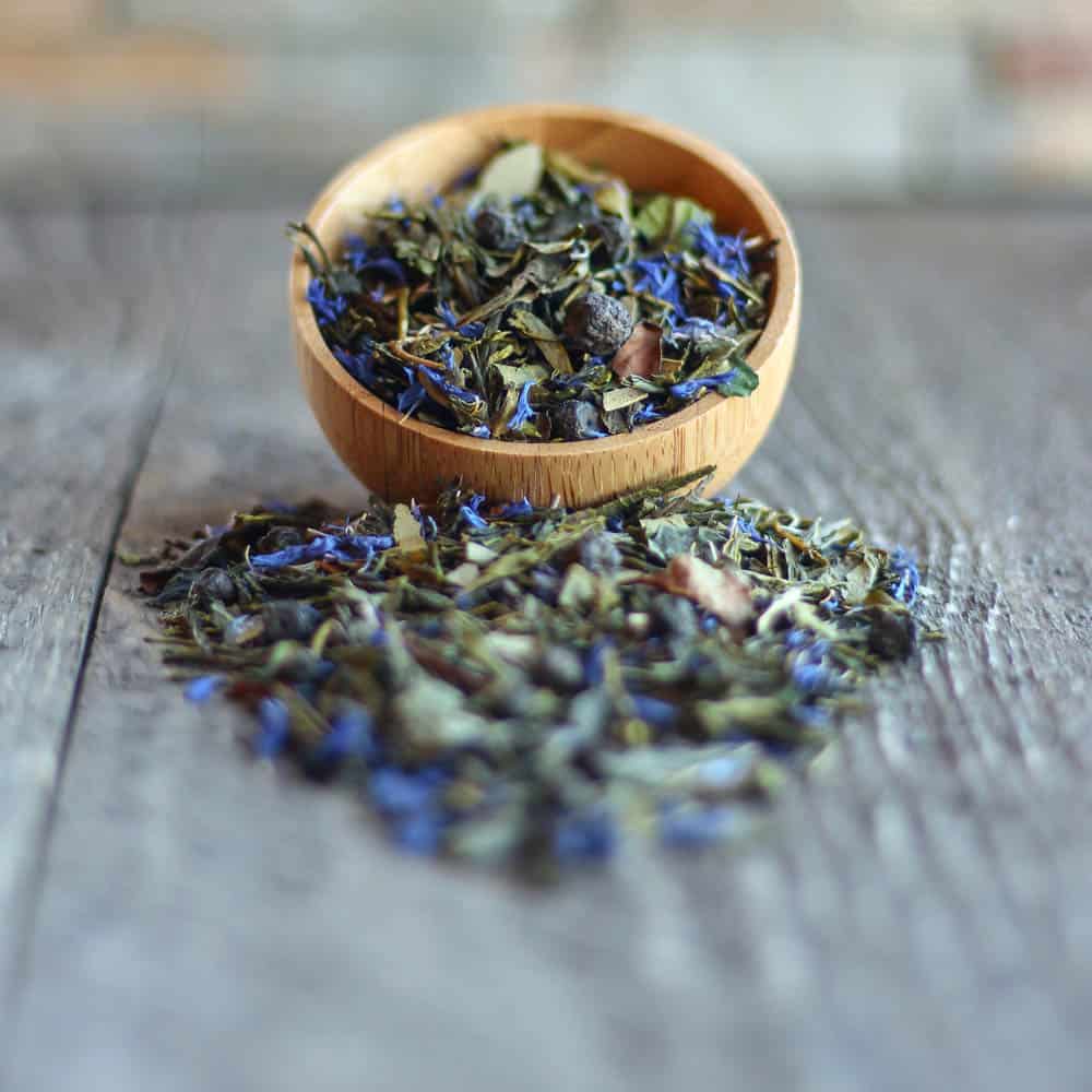 Order Wild Blueberry Green Tea food online from Fava Tea Company In Greenfield store, Greenfield on bringmethat.com