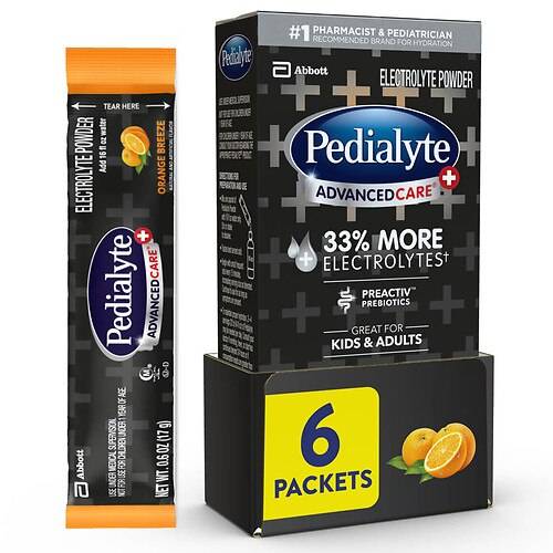 Order Pedialyte AdvancedCare Plus Electrolyte Powder - 0.6 oz x 6 pack food online from Walgreens store, Des Moines on bringmethat.com