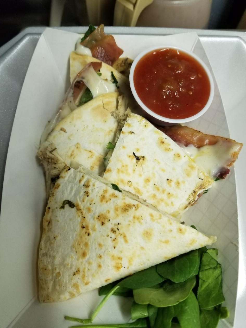Order Spin Art Chicken Quesadilla food online from Curbin Cuisine store, Des Moines on bringmethat.com