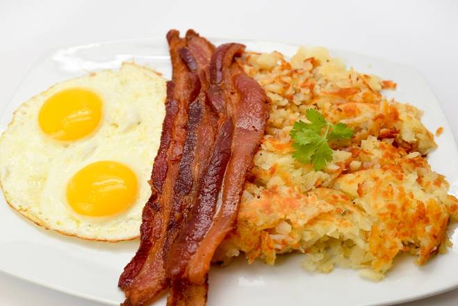 Order 2 Eggs & Bacon food online from Franks Grill store, Houston on bringmethat.com