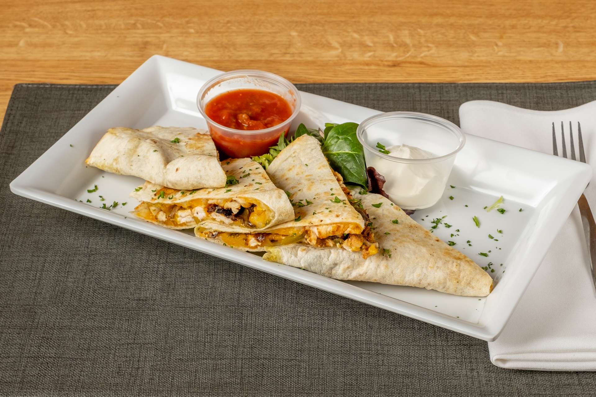 Order Vegetable and Cheese Quesadilla food online from Sal's Place store, Highland on bringmethat.com