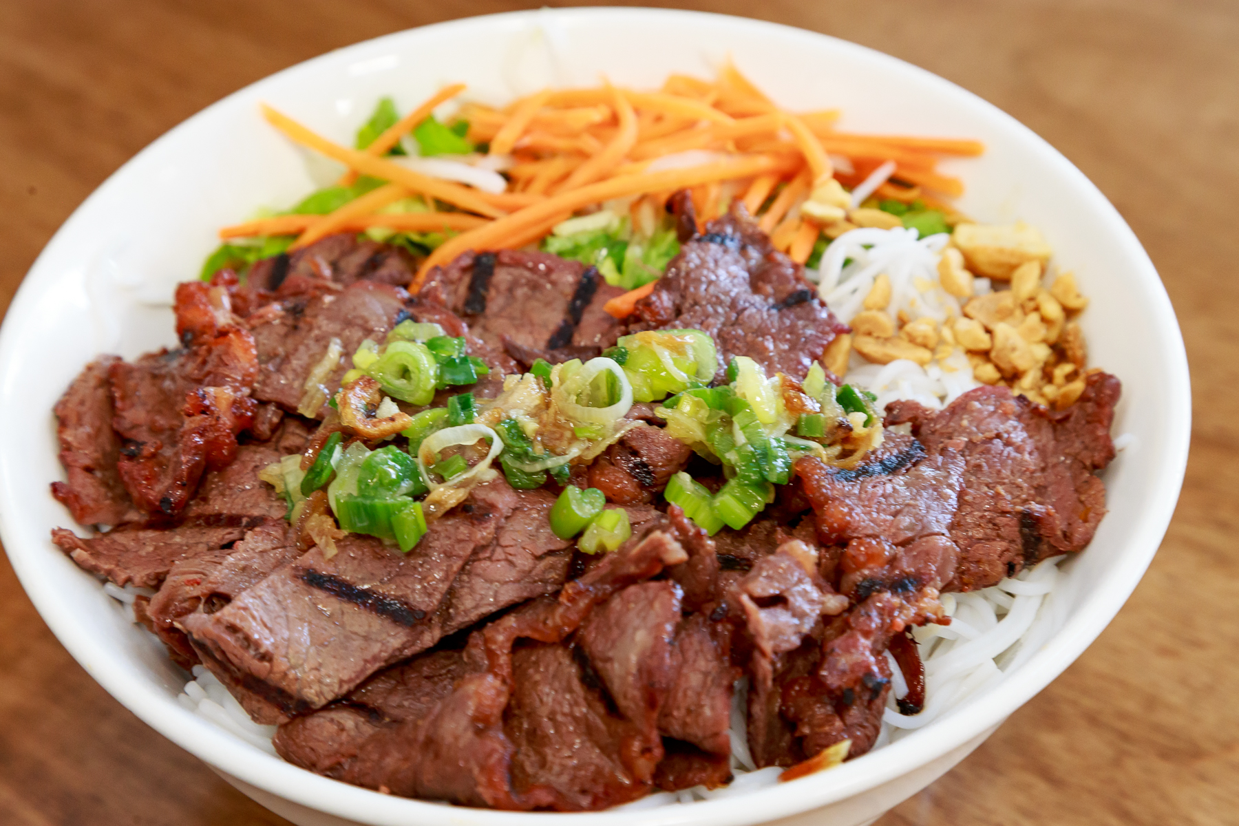 Order V4. Grilled Beef - Bun Bo Nuong food online from Pho Bowl & Grill store, Oceanside on bringmethat.com