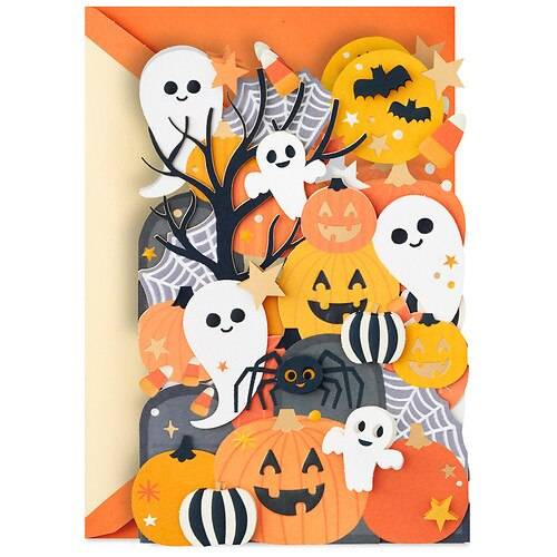 Order Hallmark Signature Halloween Card (Frightfully Fun Ghosts and Jack-o'-Lanterns) (S7) - 1.0 ea food online from Walgreens store, Charlottesville on bringmethat.com