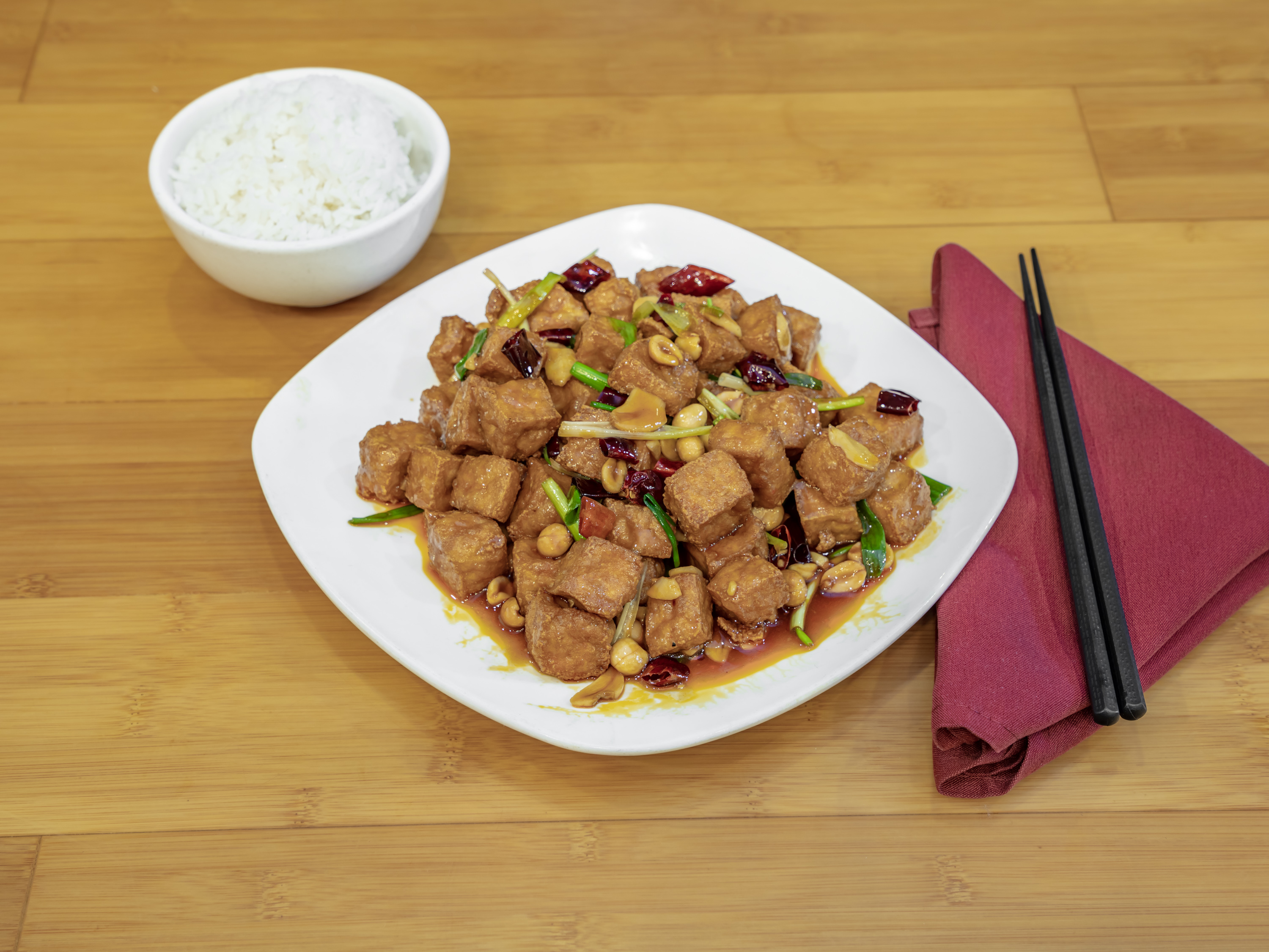 Order Kung Pao Tofu food online from North China Vegetarian store, Richardson on bringmethat.com