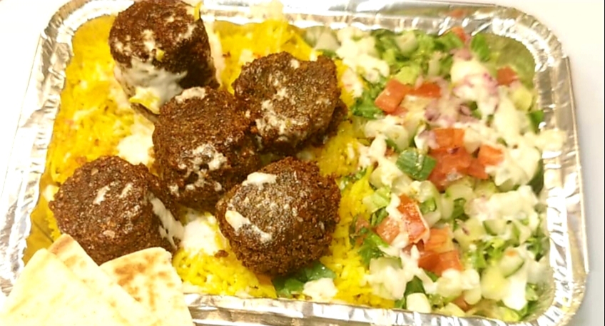 Order Falafel Over Rice Platter food online from Gyro Eats store, New York on bringmethat.com