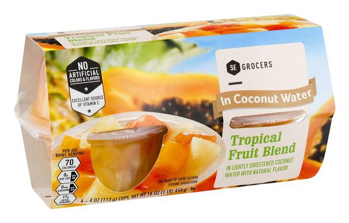 Order Se Grocers · Tropical Fruit Blend in Coconut Water (4 x 4 oz) food online from Winn-Dixie store, Apollo Beach on bringmethat.com