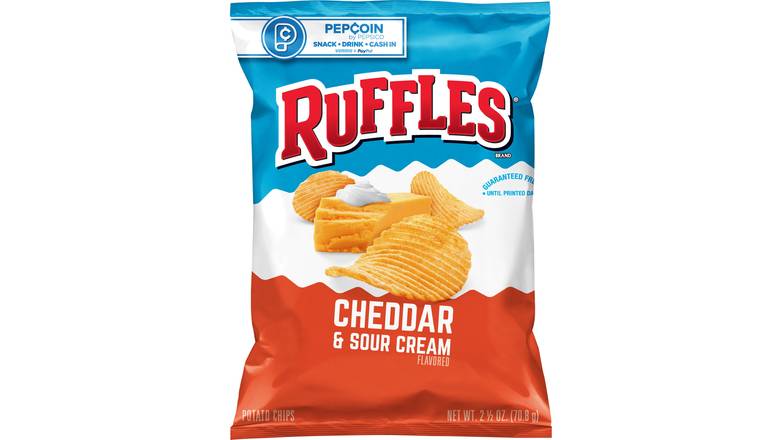 Order Ruffles Cheddar & Sour Cream Flavored Potato Chips food online from Route 7 Food Mart store, Norwalk on bringmethat.com