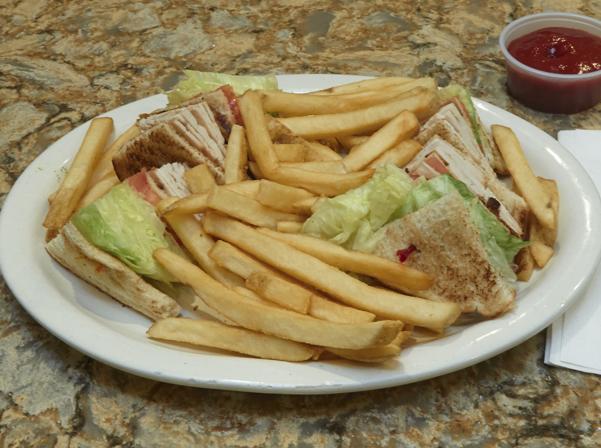 Order Turkey Triple Decker with Cheese food online from Westway diner store, New York on bringmethat.com