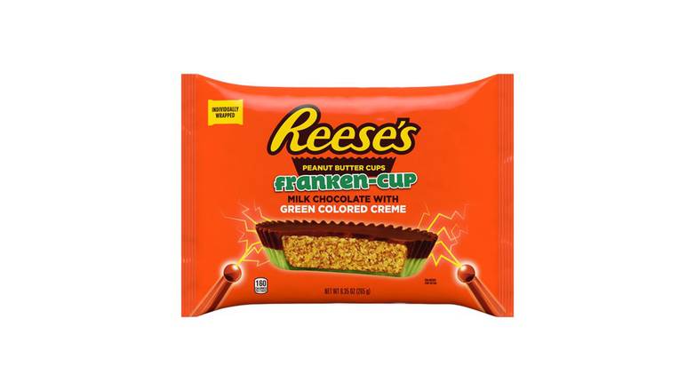 Order REESE'S Franken-Cup Milk Chocolate Green Creme Cups Candy food online from Route 7 Food Mart store, Norwalk on bringmethat.com