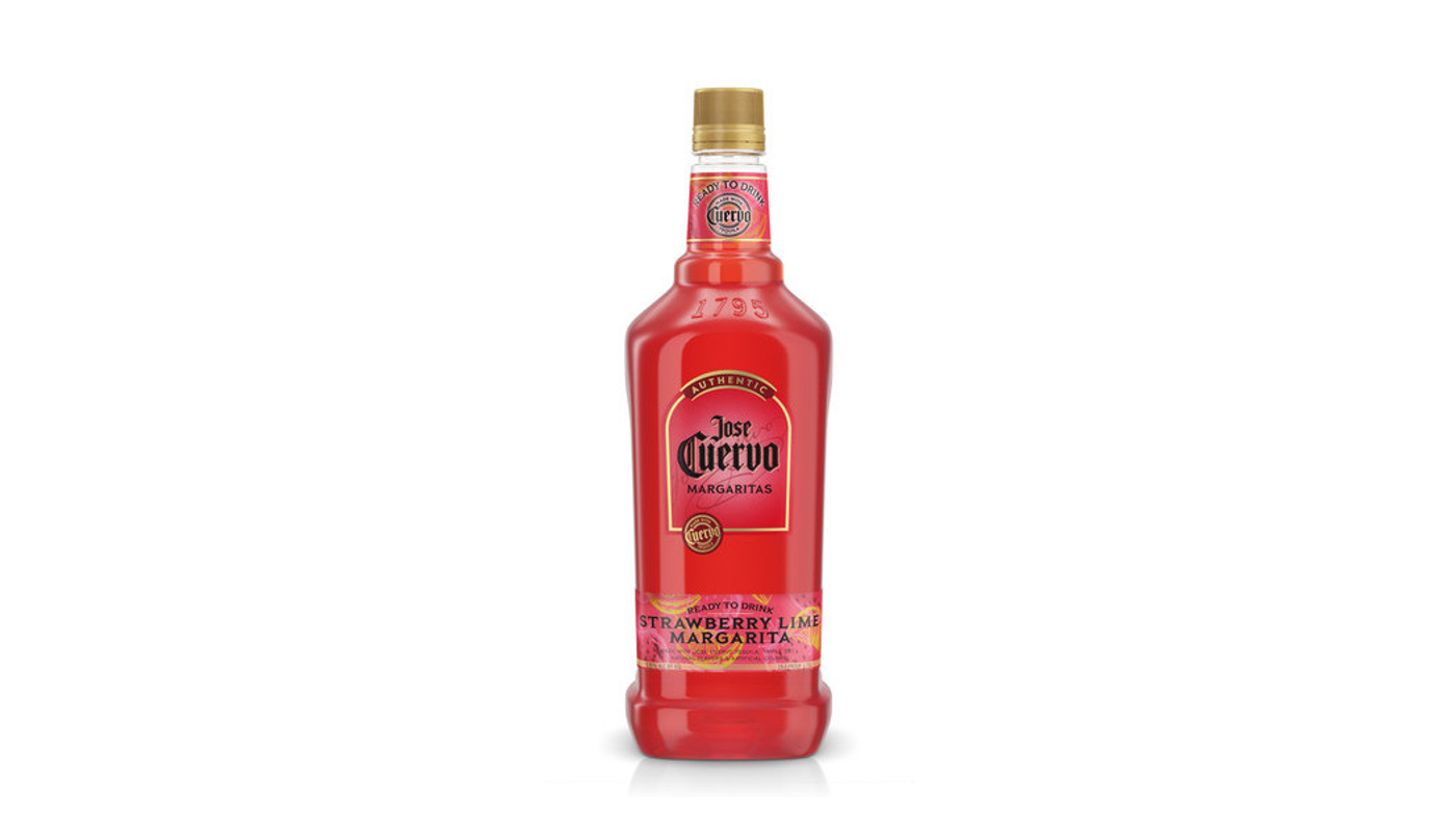 Order Jose Cuervo Authentic Margaritas Strawberry 1.75L food online from House Of Cigar & Liquor store, Redondo Beach on bringmethat.com