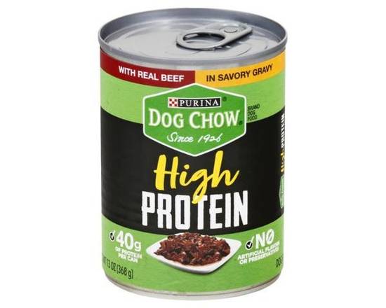 Order Purina Dog Chow High Protein With Real Beef In Savory Gravy 13oz food online from Rocket store, Denver on bringmethat.com
