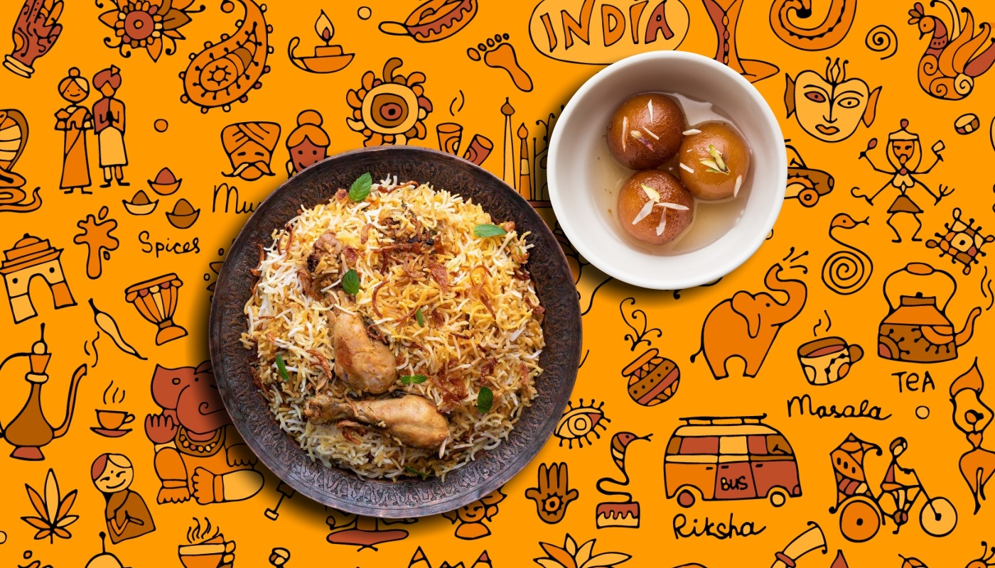 Order Peshawari Chicken Biryani & Gulab Jamun food online from Gunpowder Cafe store, Bensalem on bringmethat.com
