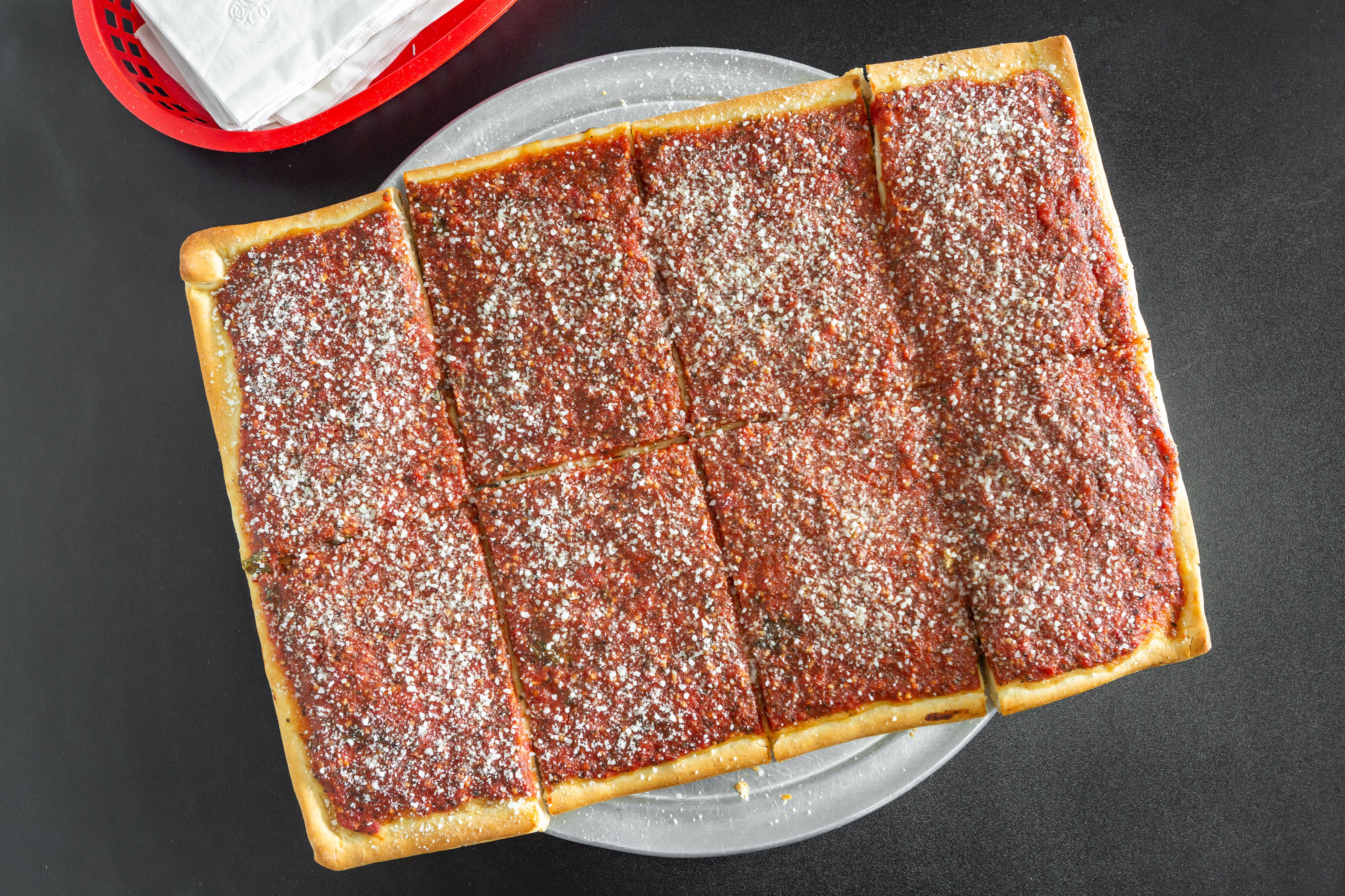 Order Tomato Pizza - Half Sheet food online from Tangy Tomato store, Syracuse on bringmethat.com