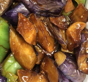Order V6. Sauteed, Potatoes Green Pepper, & Eggplant 地三鮮 food online from De Tasty Hot Pot Restaurant store, Ithaca on bringmethat.com