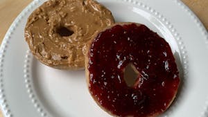 Order Bagel with Peanut Butter + Jam food online from Stb store, Vancouver on bringmethat.com