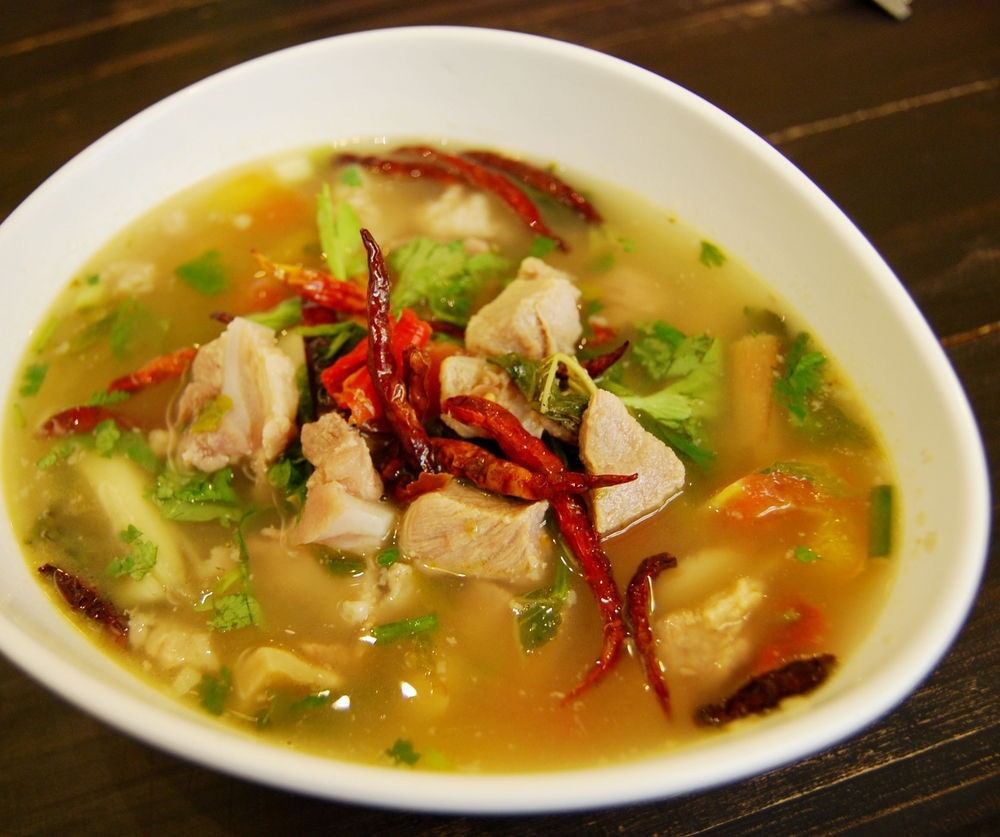 Order Thai Spicy Pork Rib Soup (Tom Zap) food online from The Patio Fine Thai Cuisine store, Seattle on bringmethat.com
