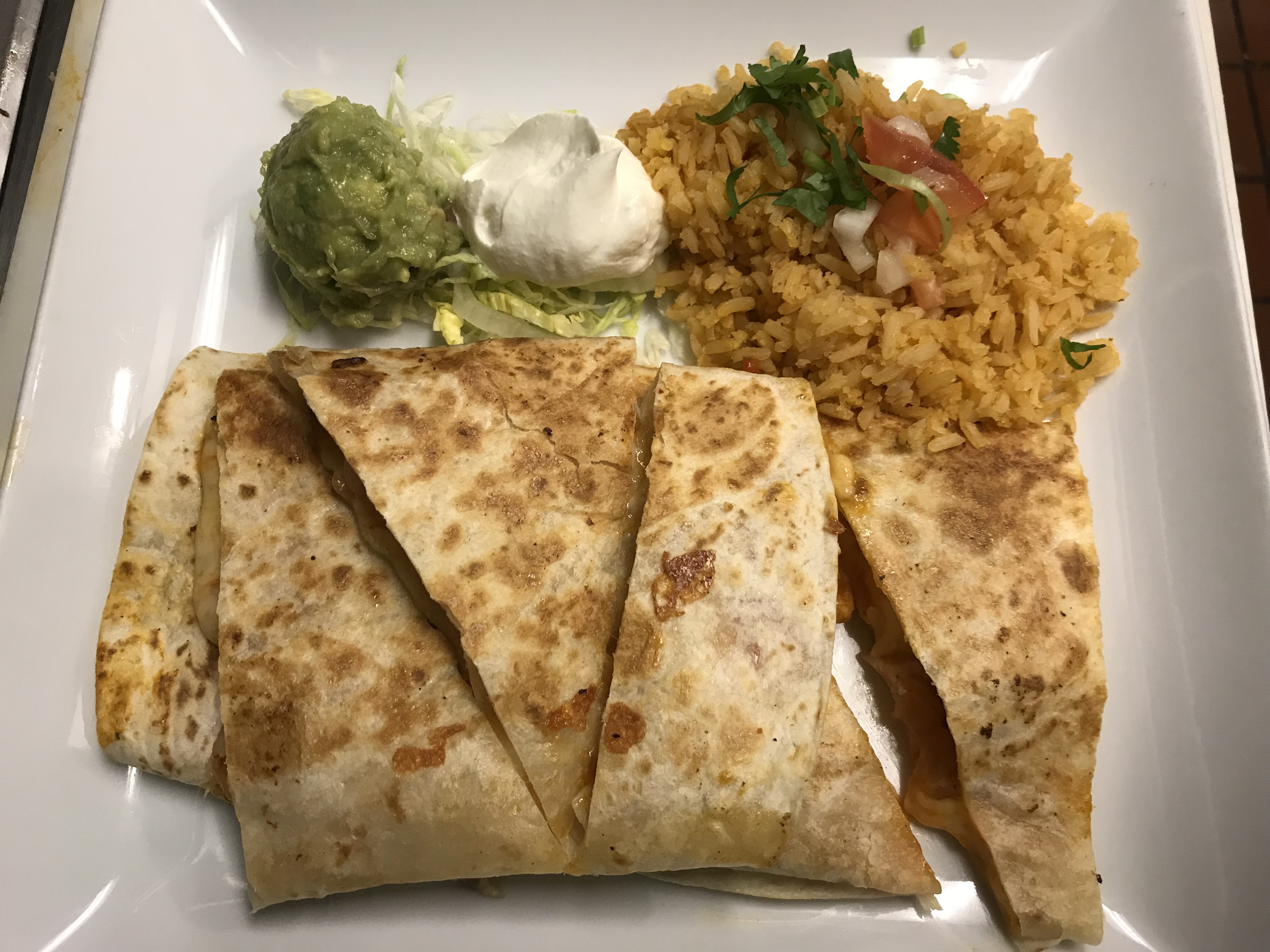 Order Vegetable Quesadilla food online from Jalapeno Mexican Restaurant store, Lawrenceville on bringmethat.com