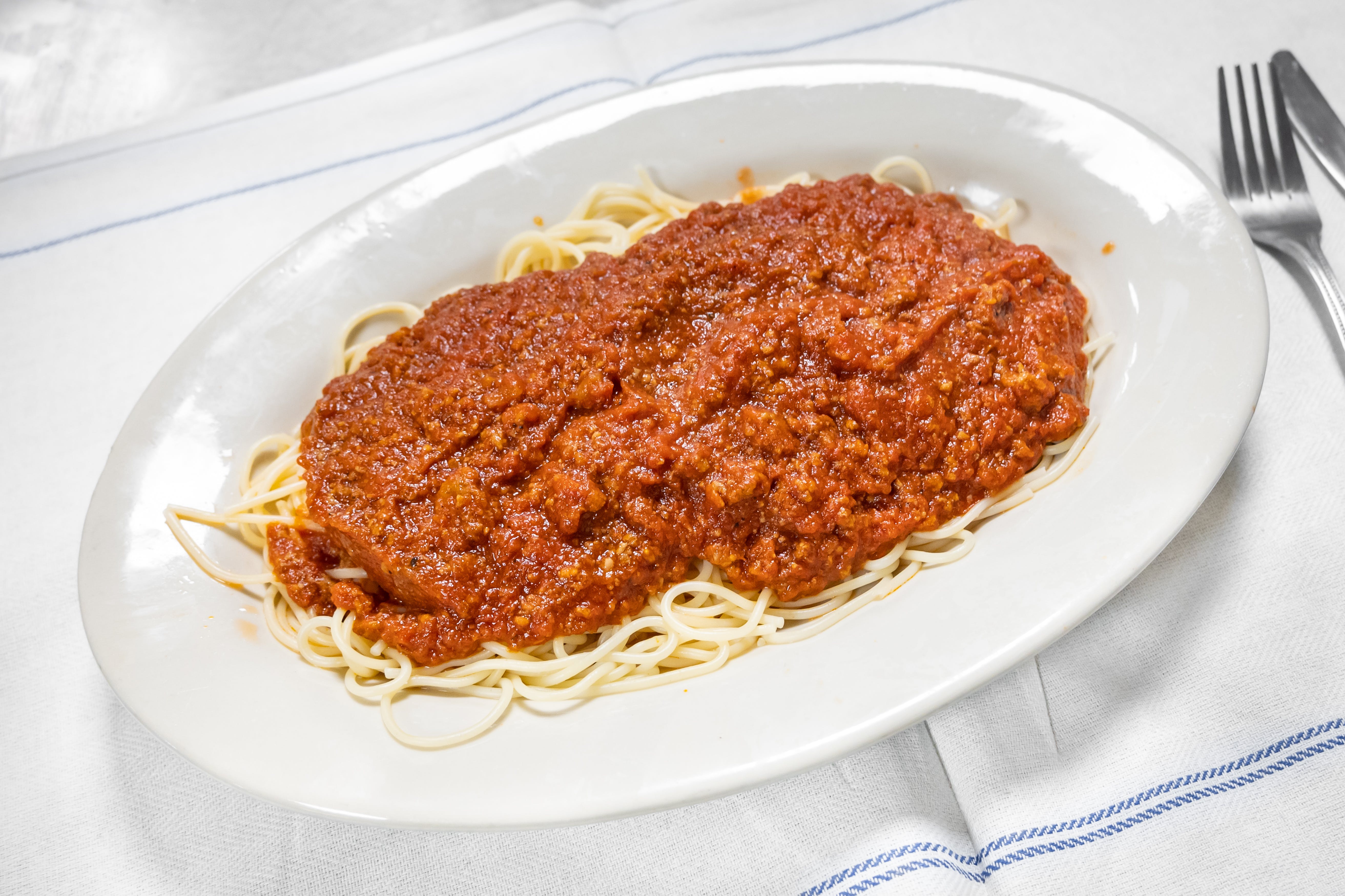 Order Pasta with Meat Sauce - Pasta food online from Me & U Pizzeria store, Deptford Township on bringmethat.com
