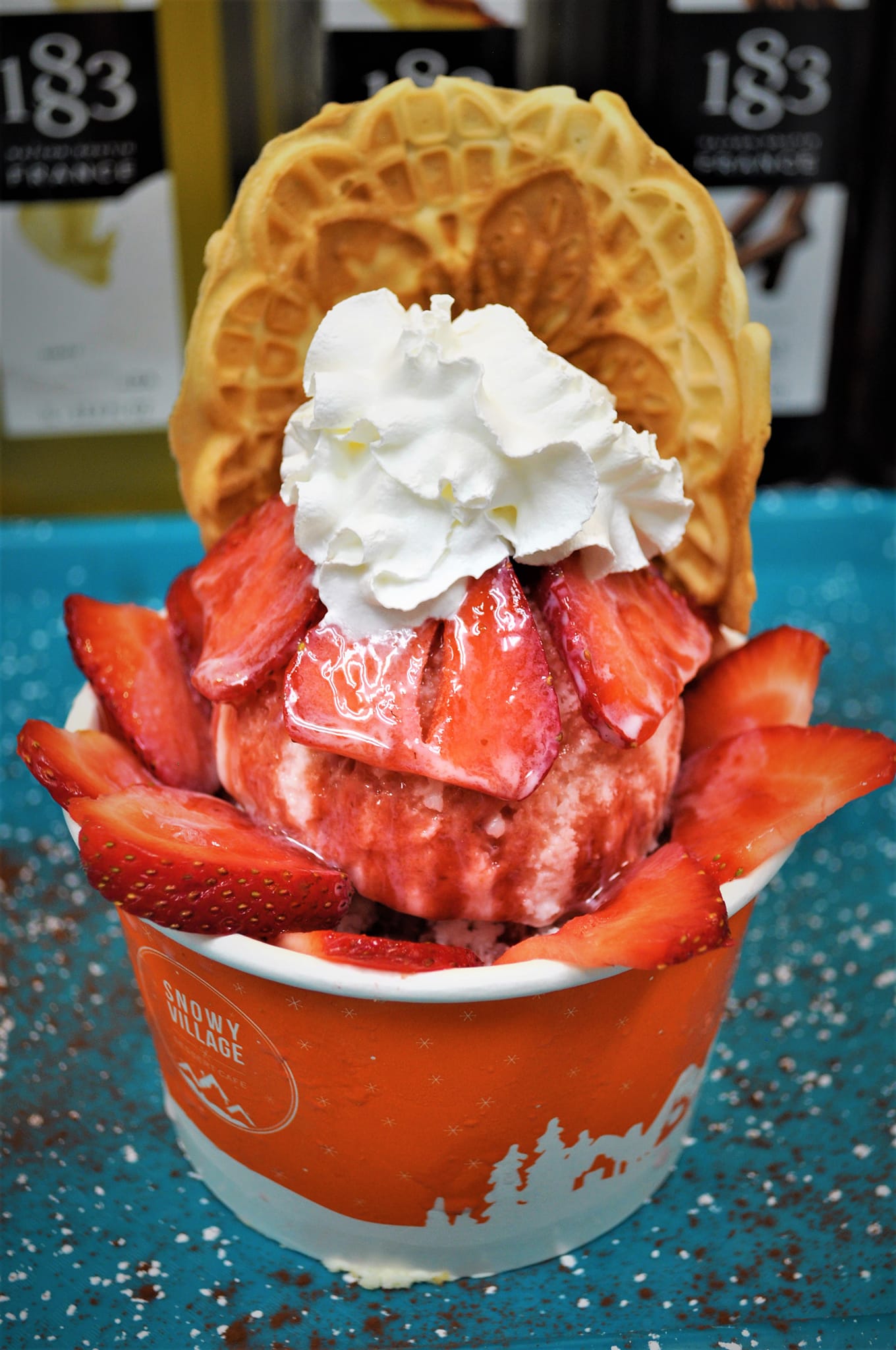 Order Strawberry Snowbowl food online from The Yeti Dessert Cafe store, San Diego on bringmethat.com