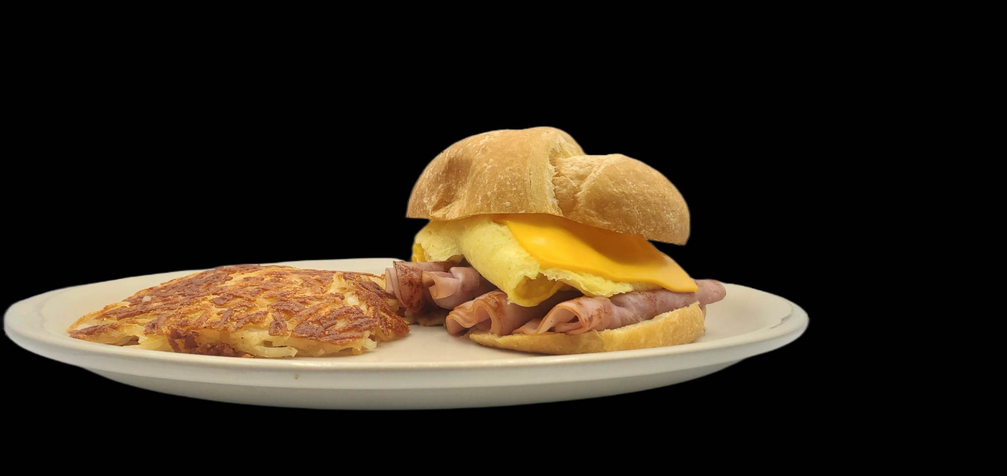 Order Ham & Egg Croissant Sand food online from WePancakes store, Midwest City on bringmethat.com