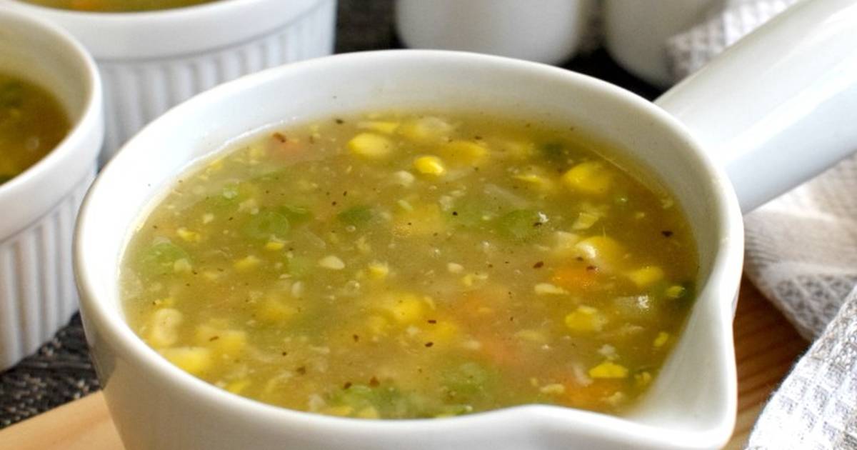 Order Sweet Corn Soup - Veg  16oz food online from Chef of India store, Jersey City on bringmethat.com