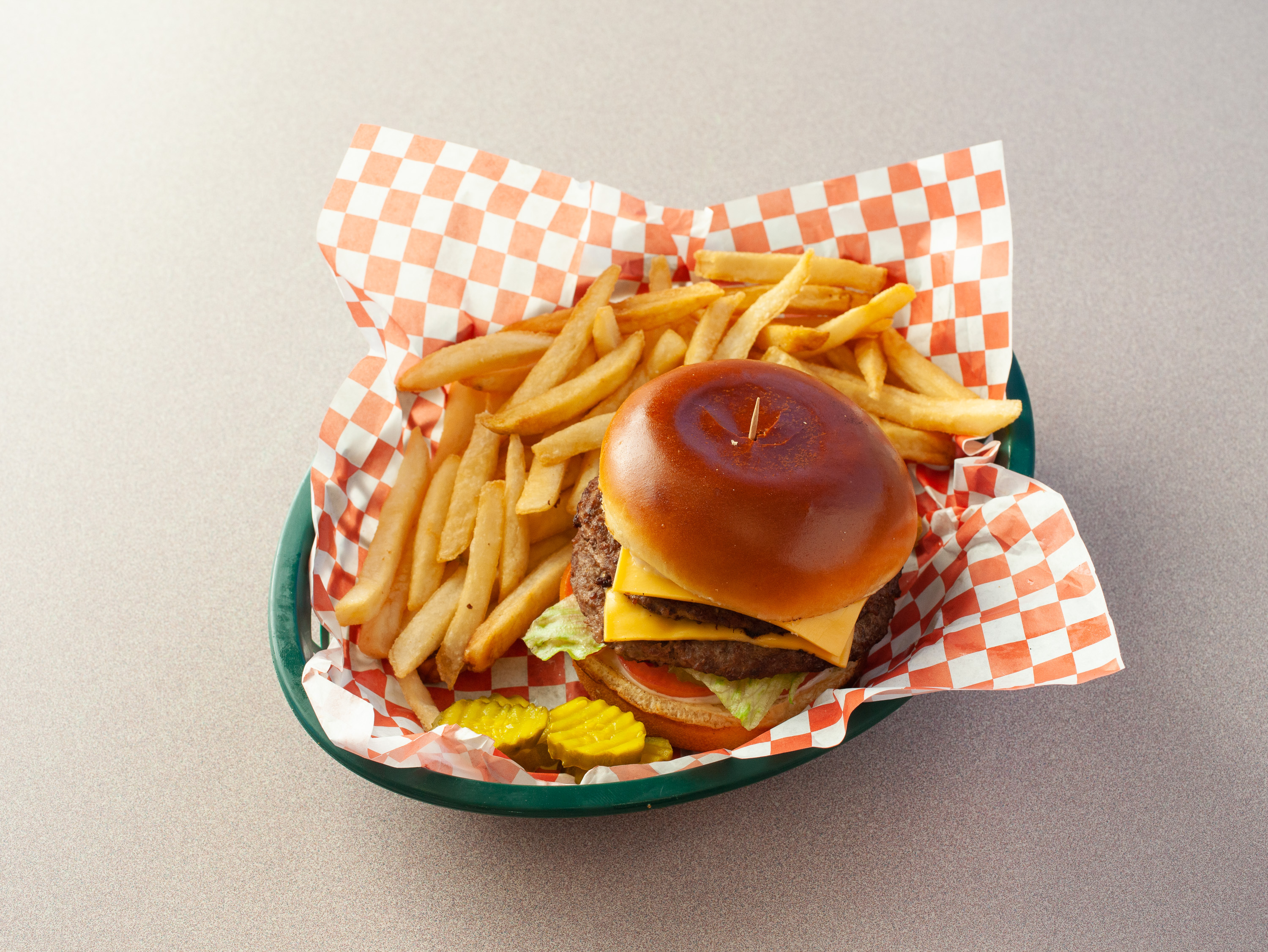 Order Southern Double Burger food online from Sam's Southern Eatery store, Durham on bringmethat.com