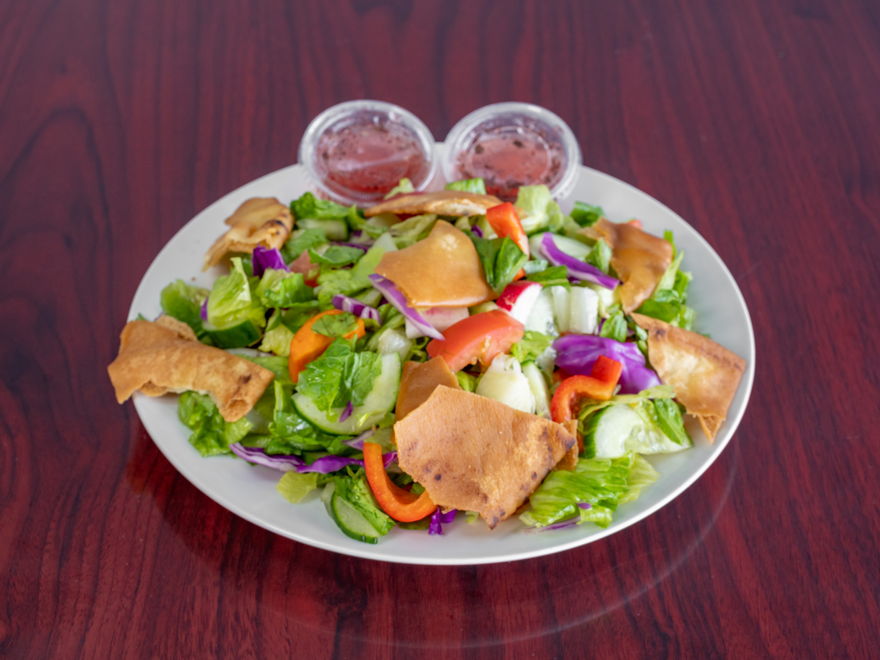 Order Fattoush Salad food online from Kabob Grill store, Shelby Charter Township on bringmethat.com