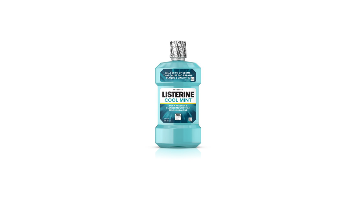 Order Listerine Cool Mint Antiseptic Mouthwash, Mint, 250 ml food online from Rebel store, Campbell on bringmethat.com