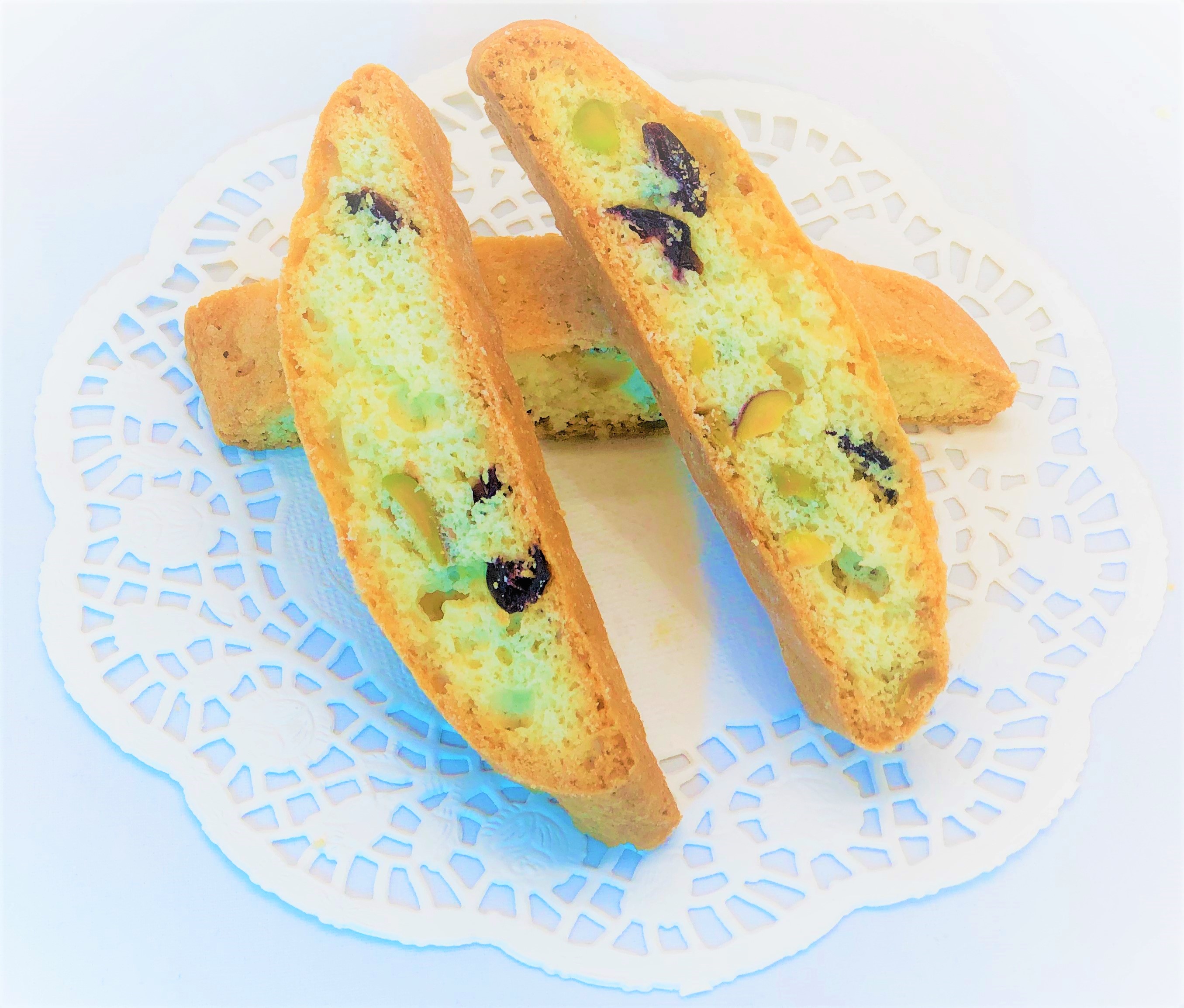 Order Pistachio Biscotti (Per 1/2 lb) food online from Palace Bakery store, Laguna Hills on bringmethat.com