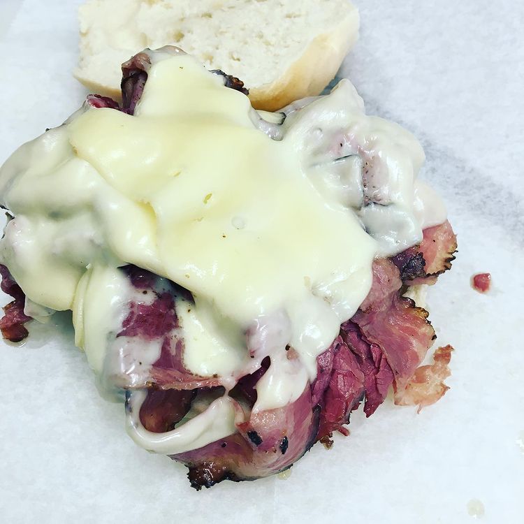 Order Hot Pastrami Sandwich food online from TOP BAGELS store, Fair Lawn on bringmethat.com