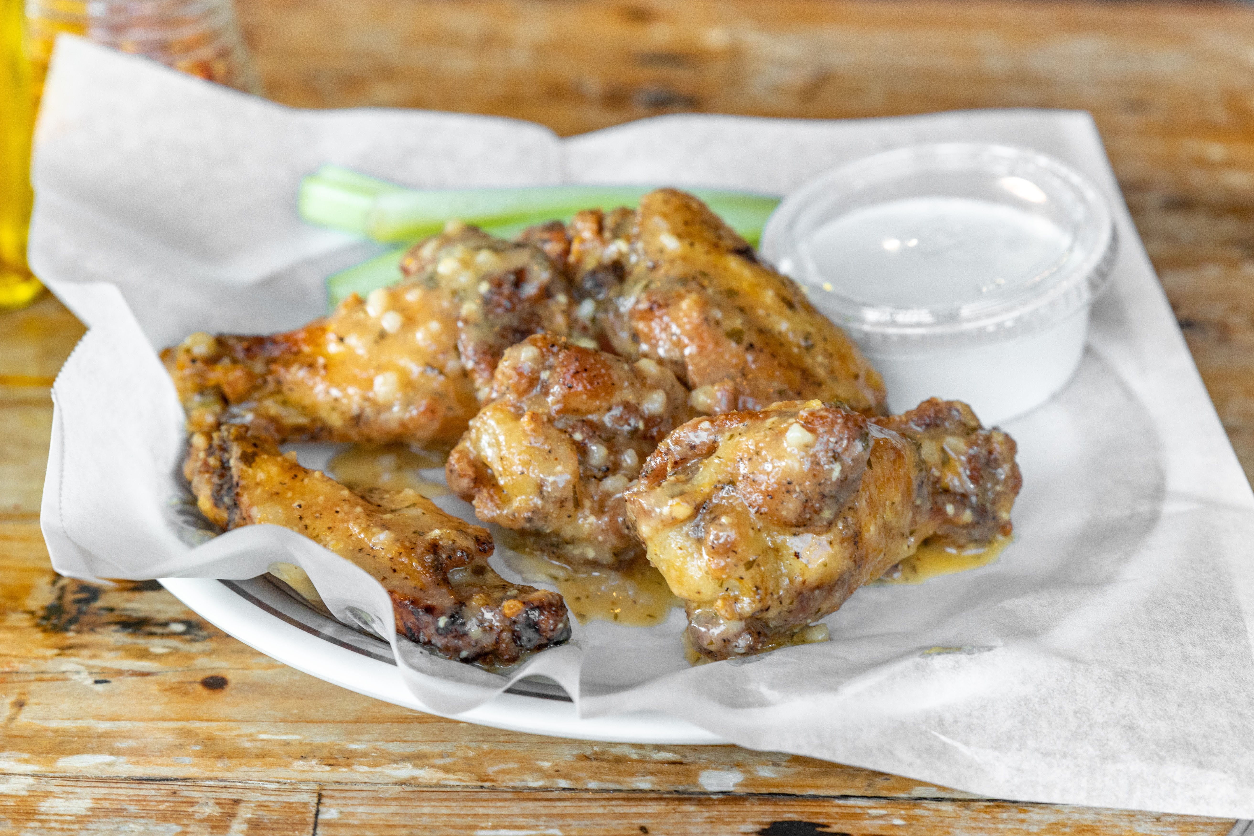 Order Atomic Wings - Half (5 Pieces) food online from Trumbull Pizza Co store, Trumbull on bringmethat.com