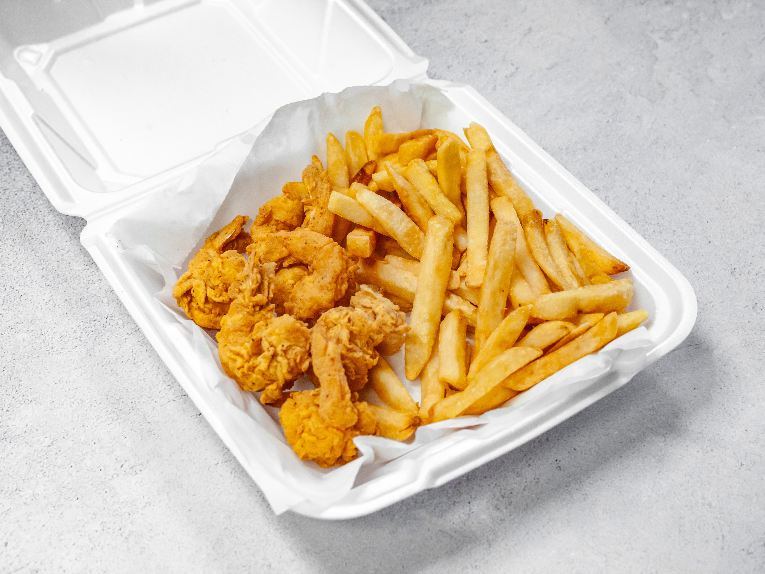 Order Shrimp and Fries Combo food online from AHKIIS SOULFOOD store, Atlantic City on bringmethat.com