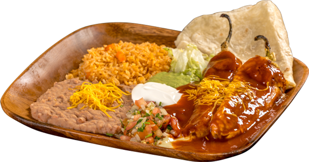Order 17. Chile Rellenos Platter food online from Filibertos Mexican Food store, Oro Valley on bringmethat.com