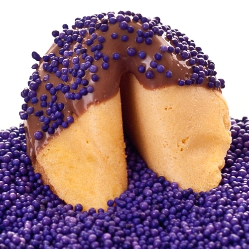Order Traditional Vanilla Fortune Cookies with Purple Sprinkles food online from Fancy Fortune Cookies store, Indianapolis on bringmethat.com