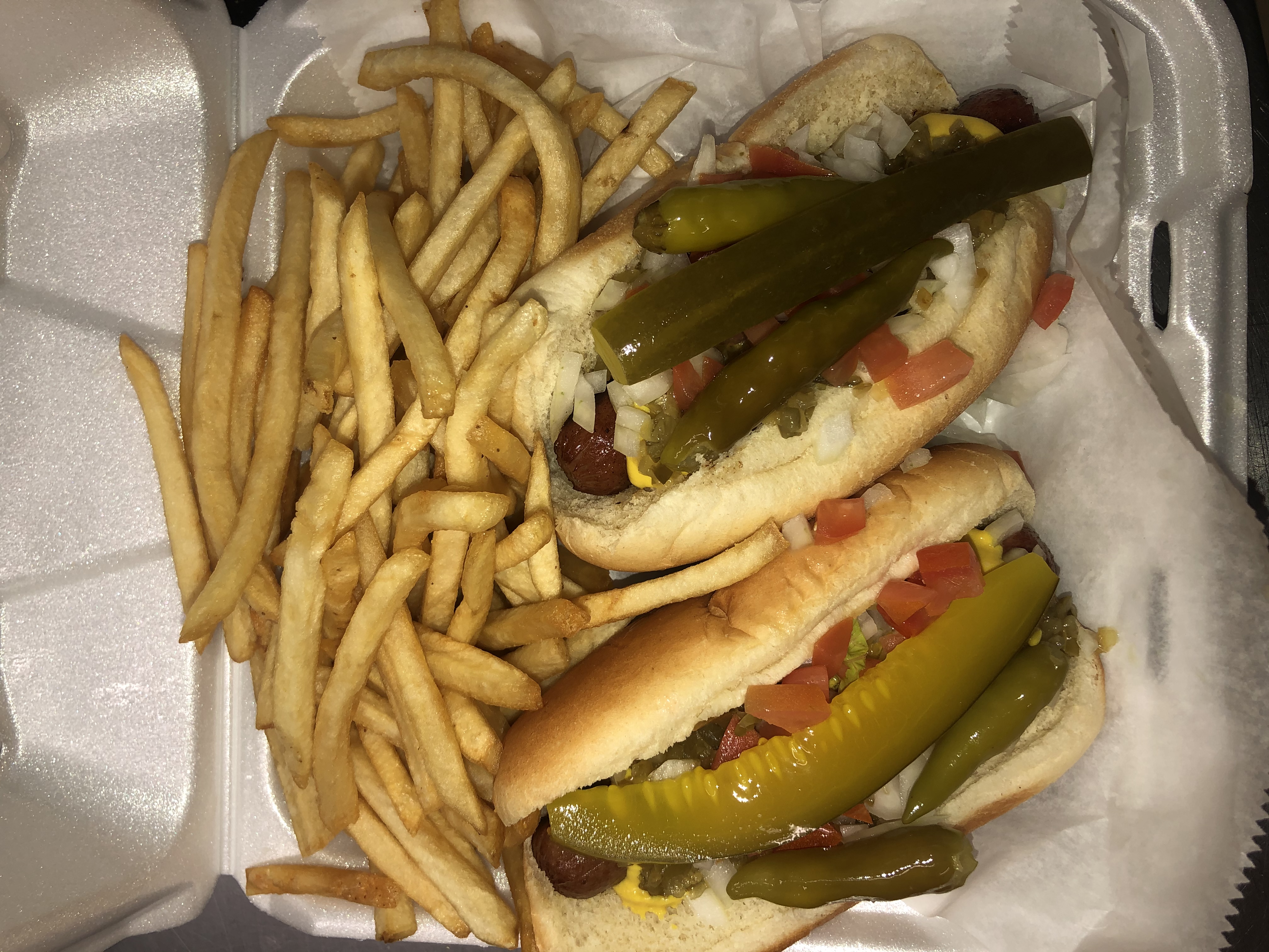 Order 2 Hot Dogs with Fries and Drink food online from Philly Town store, Matteson on bringmethat.com