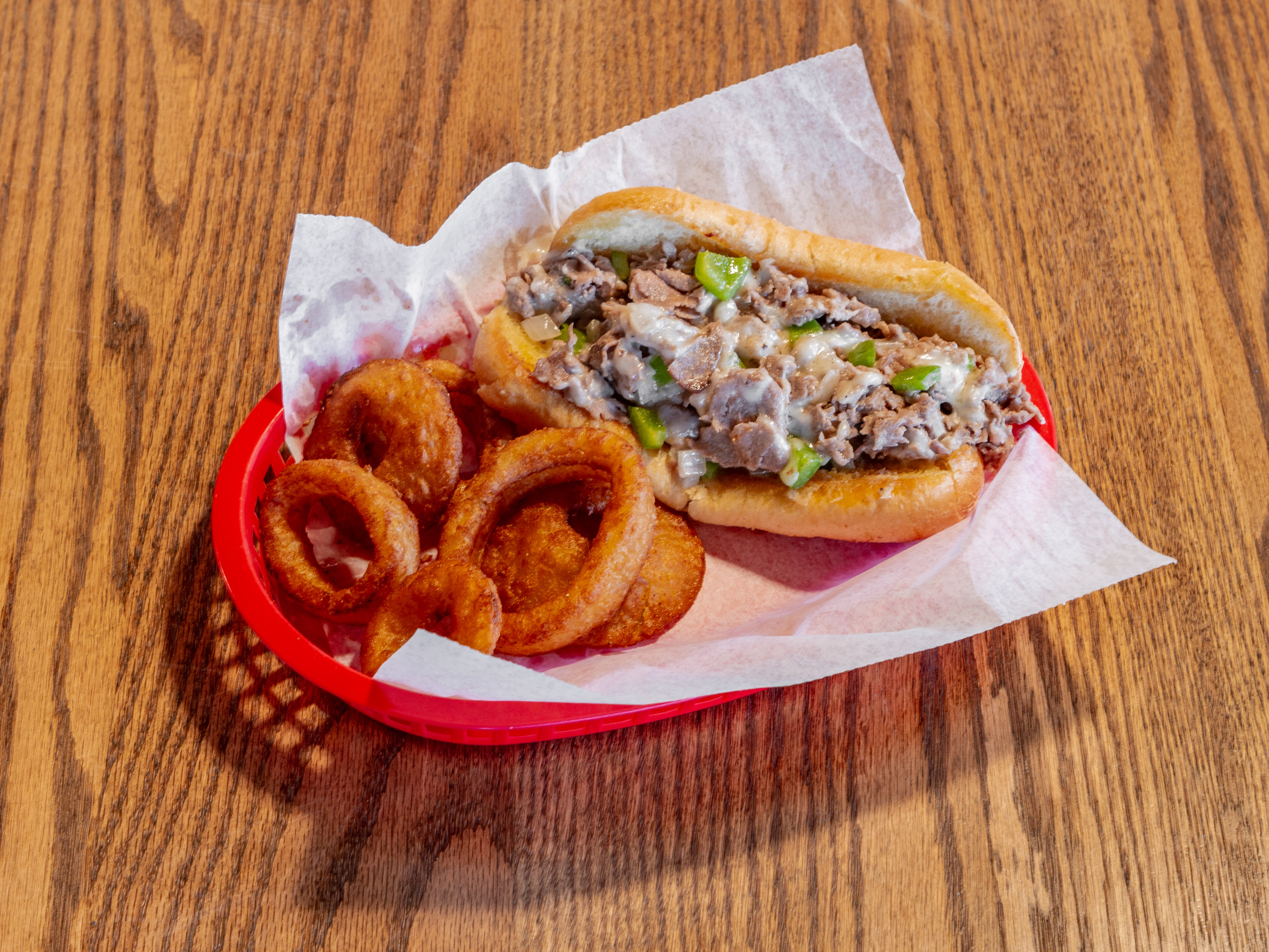 Order Philly Cheese Steak Sandwich food online from Paradise Pub store, Martinsville on bringmethat.com