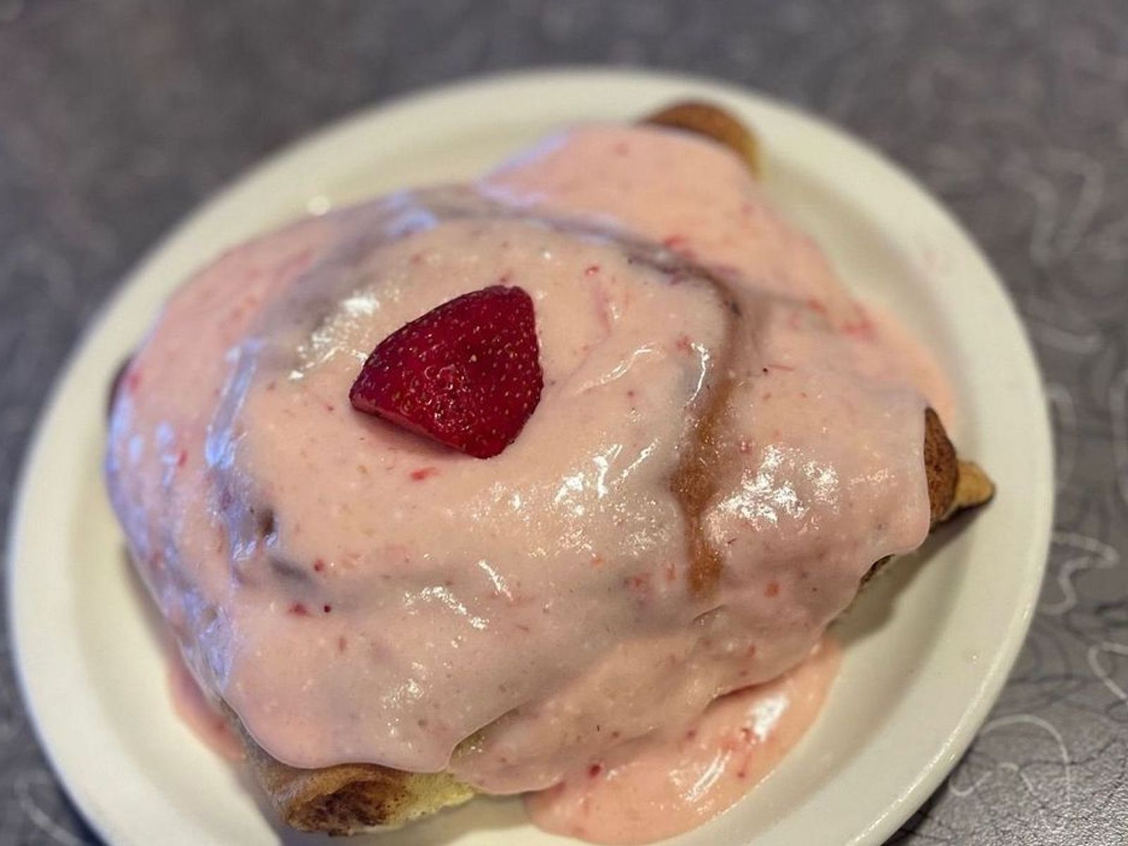 Order Cinnamon Roll - Strawberry - OO food online from Biscuits Cafe store, Chandler on bringmethat.com