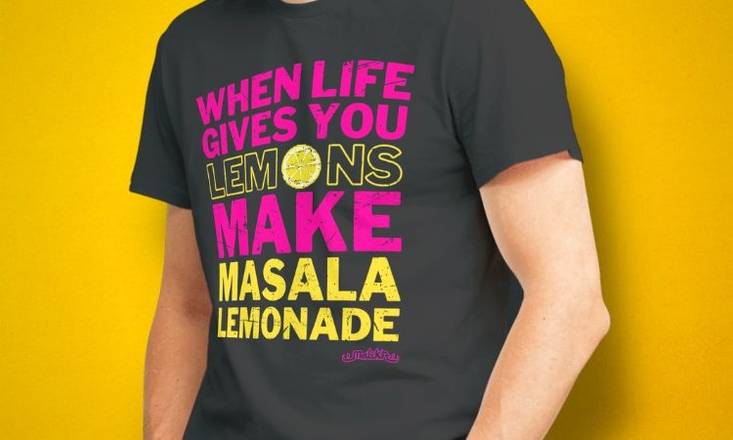 Order T-Shirt - Lemonade Gray - S food online from Malika Pakistani Chai Canteen store, Mount Pleasant on bringmethat.com